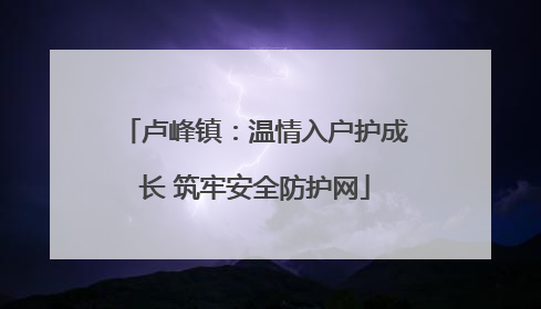 卢峰镇：温情入户护成长 筑牢安全防护网