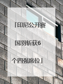 印尼公开赛 国羽斩获6个四强席位