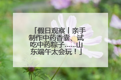 假日观察丨亲手制作中药香囊、试吃中药粽子……山东端午太会玩！