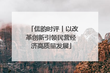 儒韵时评丨以改革创新引领民营经济高质量发展