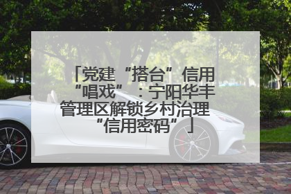 党建“搭台”信用“唱戏”：宁阳华丰管理区解锁乡村治理“信用密码”