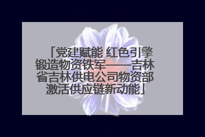 党建赋能 红色引擎锻造物资铁军——吉林省吉林供电公司物资部激活供应链新动能