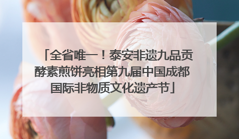 全省唯一！泰安非遗九品贡酵素煎饼亮相第九届中国成都国际非物质文化遗产节