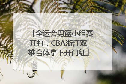 全运会男篮小组赛开打，CBA浙江双雄合体拿下开门红