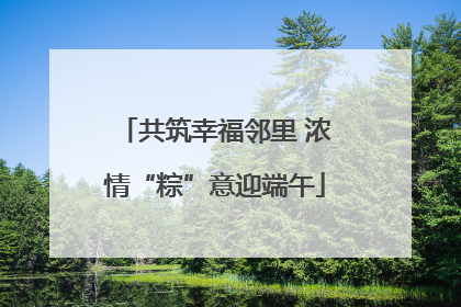 共筑幸福邻里 浓情“粽”意迎端午