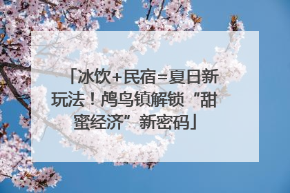 冰饮+民宿=夏日新玩法！鸬鸟镇解锁“甜蜜经济”新密码