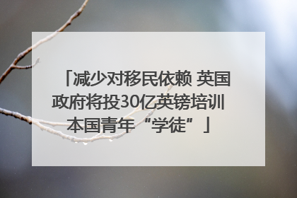减少对移民依赖 英国政府将投30亿英镑培训本国青年“学徒”