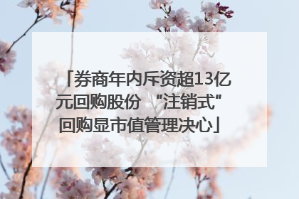 券商年内斥资超13亿元回购股份 “注销式”回购显市值管理决心