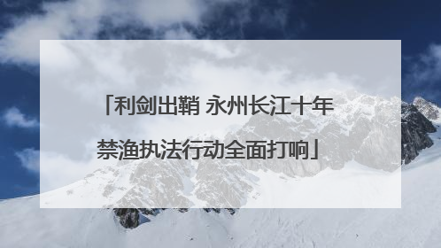 利剑出鞘 永州长江十年禁渔执法行动全面打响