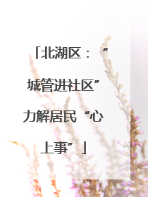 北湖区：“城管进社区”力解居民“心上事”