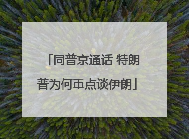 同普京通话 特朗普为何重点谈伊朗