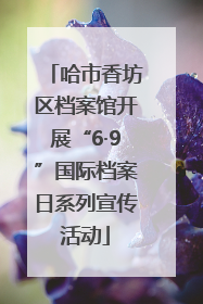 哈市香坊区档案馆开展“6·9”国际档案日系列宣传活动
