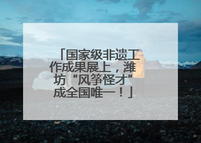 国家级非遗工作成果展上，潍坊“风筝怪才”成全国唯一！