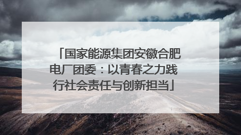 国家能源集团安徽合肥电厂团委：以青春之力践行社会责任与创新担当