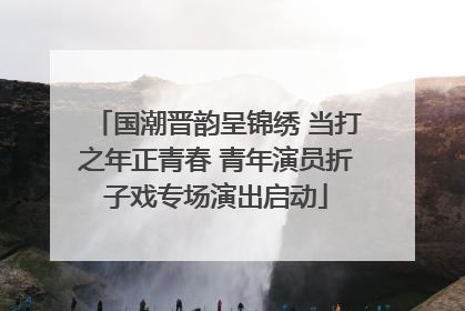 国潮晋韵呈锦绣 当打之年正青春 青年演员折子戏专场演出启动