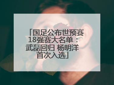 国足公布世预赛18强赛大名单：武磊回归 杨明洋首次入选