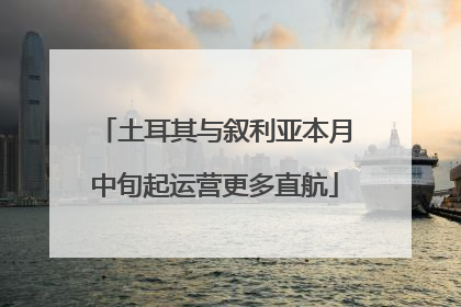 土耳其与叙利亚本月中旬起运营更多直航