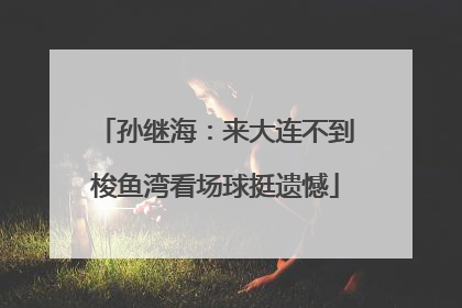 孙继海：来大连不到梭鱼湾看场球挺遗憾