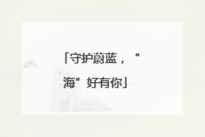 守护蔚蓝，“海”好有你