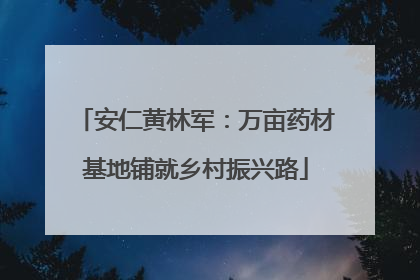 安仁黄林军：万亩药材基地铺就乡村振兴路