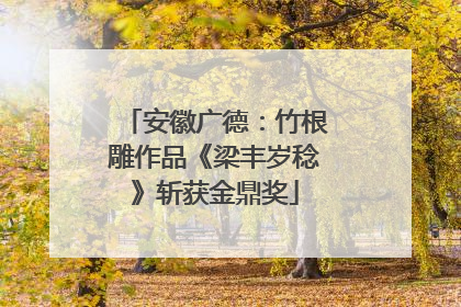 安徽广德：竹根雕作品《梁丰岁稔》斩获金鼎奖