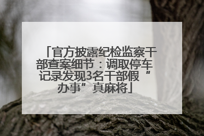 官方披露纪检监察干部查案细节：调取停车记录发现3名干部假“办事”真麻将