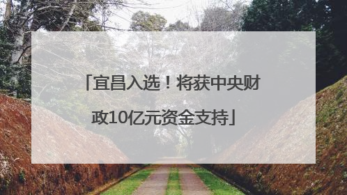 宜昌入选！将获中央财政10亿元资金支持