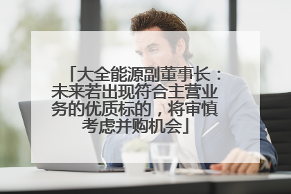 大全能源副董事长：未来若出现符合主营业务的优质标的，将审慎考虑并购机会