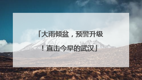 大雨倾盆，预警升级！直击今早的武汉