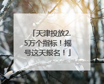 天津投放2.5万个指标！摇号这天报名！