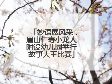 妙语展风采，眉山仁寿小龙人附设幼儿园举行故事大王比赛