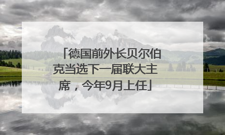 德国前外长贝尔伯克当选下一届联大主席，今年9月上任