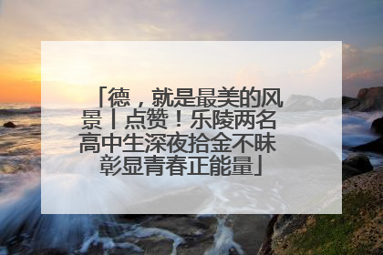 德，就是最美的风景丨点赞！乐陵两名高中生深夜拾金不昧 彰显青春正能量
