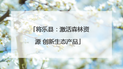 将乐县：激活森林资源 创新生态产品