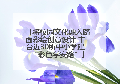 将校园文化融入路面彩绘创意设计 丰台近30所中小学建“彩色学安路”