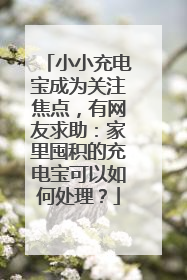 小小充电宝成为关注焦点，有网友求助：家里囤积的充电宝可以如何处理？