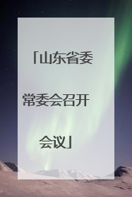 山东省委常委会召开会议