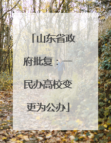 山东省政府批复：一民办高校变更为公办