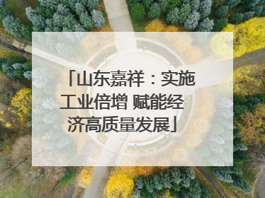 山东嘉祥：实施工业倍增 赋能经济高质量发展