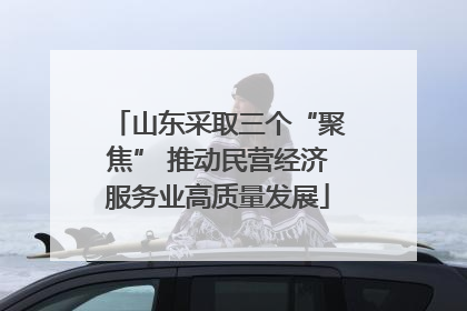 山东采取三个“聚焦” 推动民营经济服务业高质量发展