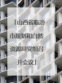 山西省临汾市规划和自然资源局党组召开会议