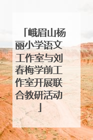峨眉山杨丽小学语文工作室与刘春梅学前工作室开展联合教研活动