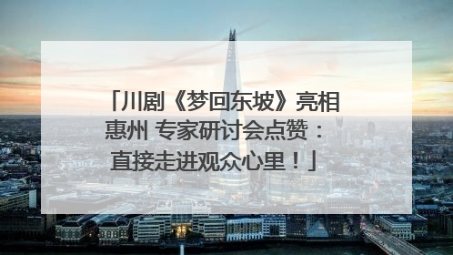 川剧《梦回东坡》亮相惠州 专家研讨会点赞：直接走进观众心里！