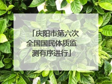 庆阳市第六次全国国民体质监测有序进行