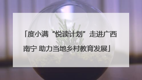 度小满“悦读计划”走进广西南宁 助力当地乡村教育发展