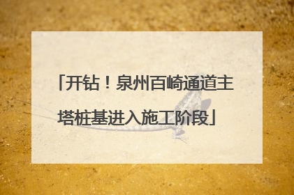开钻！泉州百崎通道主塔桩基进入施工阶段