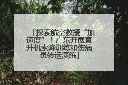 探索航空救援“加速度”！广东开展直升机索降训练和伤病员转运演练