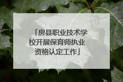 房县职业技术学校开展保育师执业资格认定工作