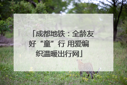 成都地铁：全龄友好“童”行 用爱编织温暖出行网