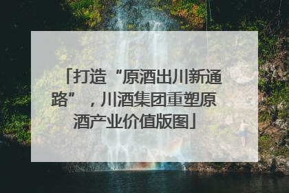打造“原酒出川新通路”，川酒集团重塑原酒产业价值版图